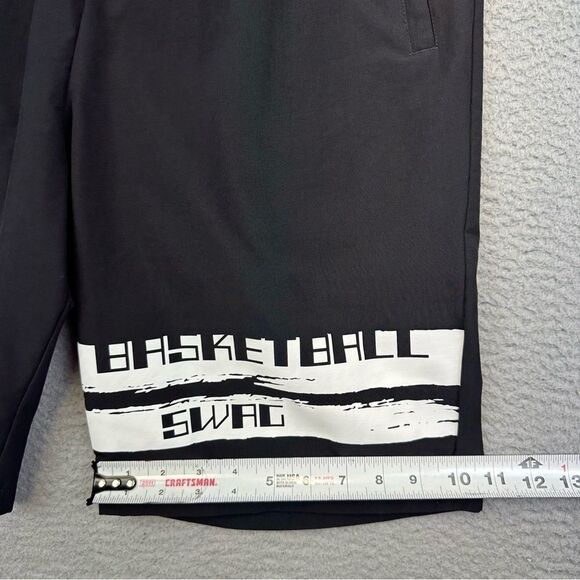 Anta Basketball Shorts Mens XL Black White Spellout Swag Elastic Waist Sports - Picture 12 of 15